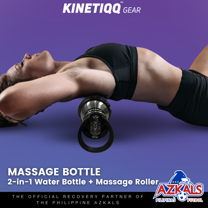 KINETIQQ® Gear (750ml) Massage Bottle 2-in-1 Water Bottle + Foam Roller Hot and Cold Tumbler Kanteen Flask