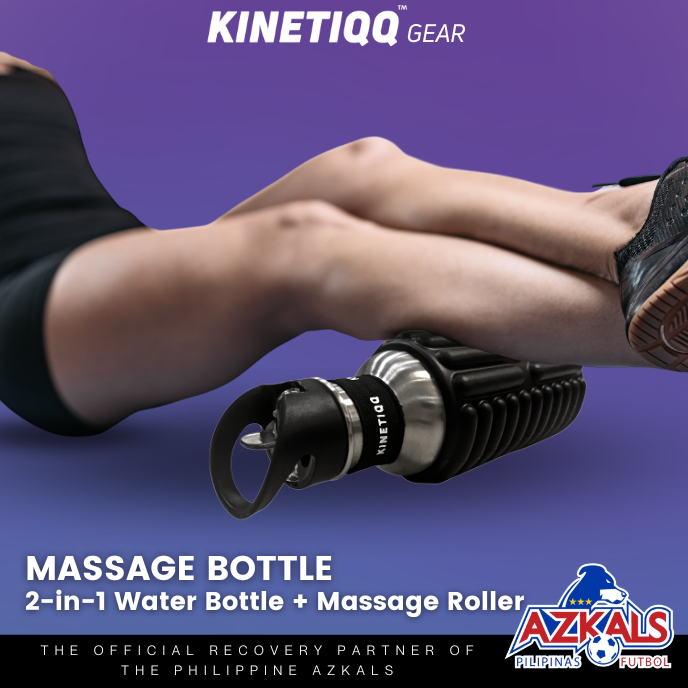 KINETIQQ® Gear (750ml) Massage Bottle 2-in-1 Water Bottle + Foam Roller Hot and Cold Tumbler Kanteen Flask
