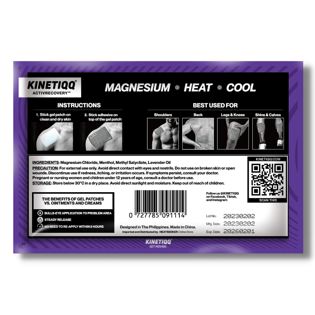 KINETIQQ® Patch (36-pack) - Magnesium Gel Patch For Fast Muscle Relief And Recovery